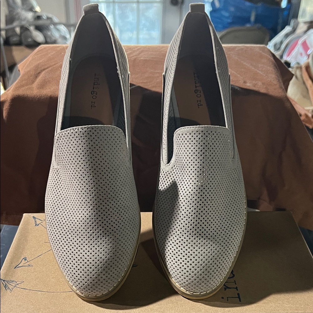 Indigo Ladies Slip-On Loafers - Light Gray - Picture 2 of 5